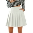 thumbnail image 1 of Ediodpoh Skirts for Women Stretch Waist Pleated A Line Mini Skirt with Pockets Comfortable Flowy for Summer Daily Wear Mini Skirts White L, 1 of 8