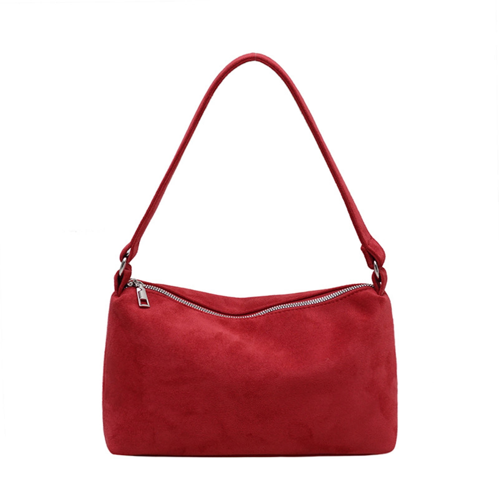 Women's 2024 Fall Winter Retro Suede Shoulder Bag – Small PU Suede Clutch & Hand Purse