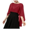 thumbnail image 1 of Ediodpoh Soft Chiffon Scarf Shawl Wraps for Dresses Womens Elegant Accessories For Dark Red, 1 of 4