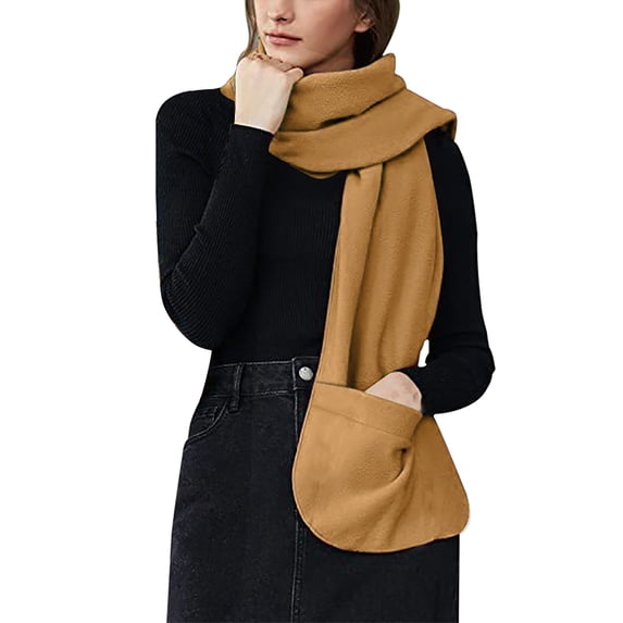 Riforla Soft Cozy Wrap Shawl with Large Front Pockets Warm Blanket Scarf for Women Indoor Outdoor Khaki