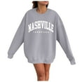 thumbnail image 1 of Riforla Tennessee Letter Print Adult Unisex Crewneck Sweatshirts for Women Long Sleeve Pullover Top Casual Loose Fit Grey XXL, 1 of 4