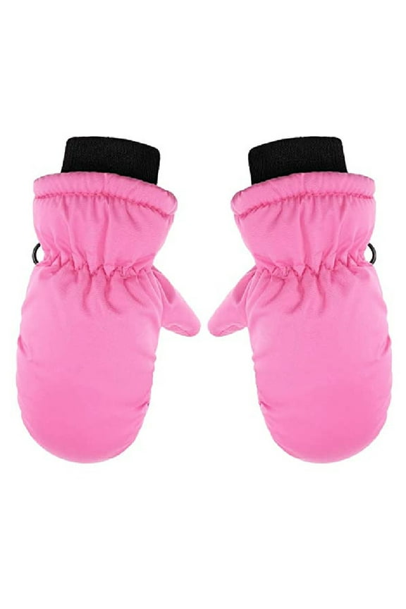 Riforla Toddler Mittens Water-proof Skiing Gloves for Kids Baby Winter Snow with Windproof Design Pink