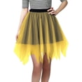thumbnail image 1 of Ediodpoh Tutu Skirt Solid Color Carnival Tiered Mesh Skirt with Asymmetrical Hem for Festive Party Wear Ballet Skirt Yellow One Size, 1 of 6