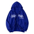 thumbnail image 1 of Riforla Unisex Zip up Hoodies Hop Print Hooded Jacket Street Fashion Drawstring Sweat Jacket 90s E Girl Top hoodies and sweatshirts Blue L, 1 of 8