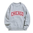 thumbnail image 1 of Ediodpoh Valentines Day Womens Casual Long Sleeve Crew Neck Letter Print Pullover Hoodless Sweatshirt Blouse Womens Sweatshirts Grey XL, 1 of 4