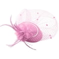 thumbnail image 1 of Ediodpoh Wedding Fascinator Hat with Netting and Elegant Headpiece for Day and Bridal Pink, 1 of 2