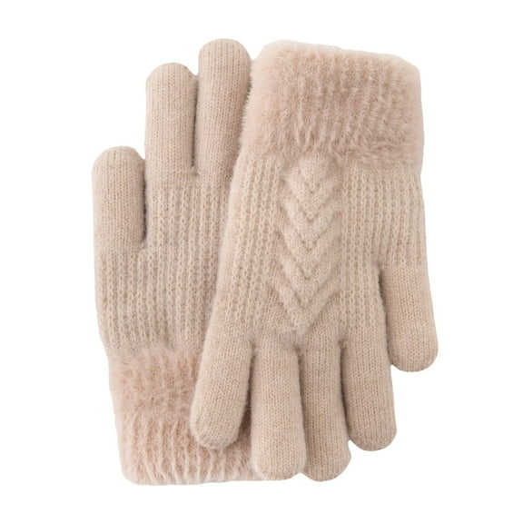 Ediodpoh Winter Children Double Layer Gloves for Students Writing Warm Riding and Cold Weather Protection Beige