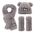 thumbnail image 1 of Ediodpoh Winter Warm Knit Hat Scarf and Gloves Set Thermal Windproof Cold Proof Three Piece Accessory Grey, 1 of 6