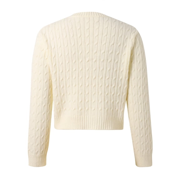 Ediodpoh Women Button Down Crop Sweater Cardigan Long Sleeve Open Front Cardigan Sweaters for Women Cute Knit Pullover Tops Beige
