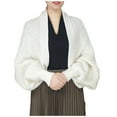 thumbnail image 1 of Ediodpoh Women Fashion Knitted Shawl Loose Long Sleeve Cardigan Functional Scarf Wrap Versatile and Temperament White, 1 of 3