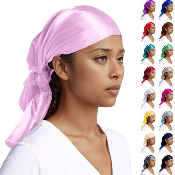 Ediodpoh Women Fashion Solid Satin Square Head Scarf Lightweight Neck Scarves Hair Bandana for Style Pink