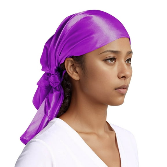 Ediodpoh Women Fashion Solid Satin Square Head Scarf Lightweight Neck Scarves Hair Bandana for Style Purple