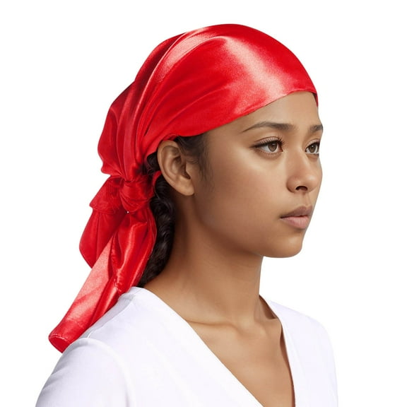 Riforla Women Fashion Solid Satin Square Head Scarf Lightweight Neck Scarves Hair Bandana for Style Red