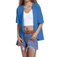 thumbnail image 1 of Ediodpoh Women Kimono Cardigan for Women Solid Color Summer Loose Cover Ups Casual Lightweight Beach Boho Shawl Tops Blue XXL, 1 of 6