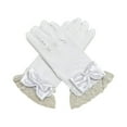 thumbnail image 1 of Riforla Women Lace Gloves with Bow Detail Short Elegant Glove for Wedding Party and Evening Sun Protection Accessories White, 1 of 4