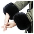 thumbnail image 1 of Ediodpoh Women Leopard Print Wrist Winter Plush Bands Arm Warmer for Fashion and Cold Weather Style Black, 1 of 3