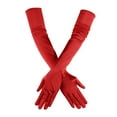 thumbnail image 1 of Ediodpoh Women Long Satin Finger Gloves Elbow Length 1920s Opera Bridal Dance for Themed Performance and Events Red, 1 of 9