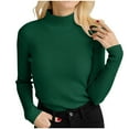 thumbnail image 1 of Ediodpoh Women Ribbed Pullover One Size Turtleneck Pullover Elegant Knitted Sweaters for Women Slim Fit for Autumn Winter Green, 1 of 4