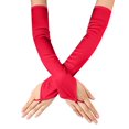 thumbnail image 1 of Fgnfyis Women Solid Color Satin Gloves Extra Long for Dress Wedding Performance Prom and Formal Events Red, 1 of 4