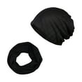 thumbnail image 1 of Ediodpoh Women Solid Color Slouchy Turban Hat Stretch Cancer Headwear Sleep Cap and Scarf Black, 1 of 3