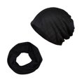 thumbnail image 1 of Fgnfyis Women Solid Color Slouchy Turban Hat Stretch Cancer Headwear Sleep Cap and Scarf Black, 1 of 3