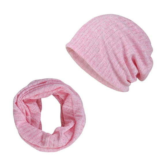 Ediodpoh Women Solid Color Slouchy Turban Hat Stretch Cancer Headwear Sleep Cap and Scarf Light Pink