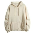 thumbnail image 1 of Fgnfyis Hoodies for Women Winter Warm Fashion Long Sleeve Loose Solid Color Hooded Zipper Pocket Sweatershirt Coat Womens Sweatshirts, 1 of 2