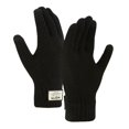 thumbnail image 1 of Riforla Women Wool Gloves for Cycling Men Thickened Warm Winter Windproof Touchscreen Knitted Hand Protection Black, 1 of 3