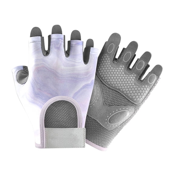 Fgnfyis Women Yoga Fitness Outdoor Cycling Exercise Non- Half Finger Gloves Breathable Sports for Gym and Training Purple