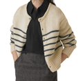 thumbnail image 1 of Ediodpoh Women's Autumn Winter Elegant Retro Button Loose Striped Knitted Womens Cardigan Jacket Sweater Black, 1 of 6