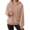 thumbnail image 1 of Ediodpoh Women's Casual Hooded Sweatshirts for Women Long Sleeve Pullover Lined Comfortable Loose Fit Fall Winter Fashion Top for Daily Wear Khaki XXXXL, 1 of 6