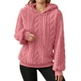 thumbnail image 1 of Ediodpoh Women's Casual Hooded Sweatshirts for Women Long Sleeve Pullover Lined Comfortable Loose Fit Fall Winter Fashion Top for Daily Wear Pink XXXXL, 1 of 6