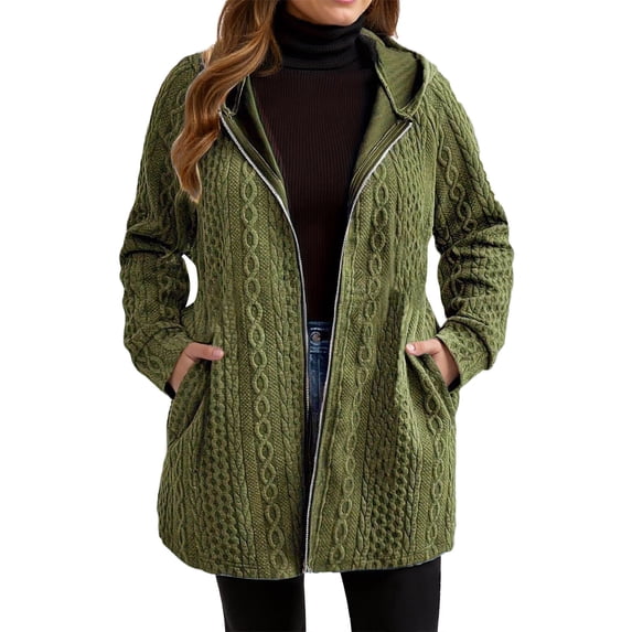 Ediodpoh Women's Casual Hooded Sweatshirts for Women Fall Winter Fashion Solid Color Wavy Pocket Loose Fit Hoodie for Daily Wear Green XXL