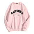 thumbnail image 1 of Ediodpoh Women's Casual Long Sleeve Graphic Tee Crew Neck Pullover Tops Letter Print sweatshirts for women Pink M, 1 of 6