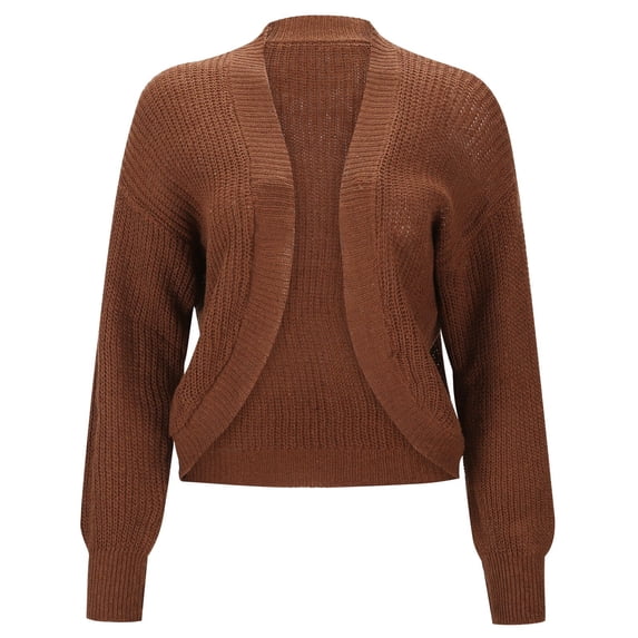 Fgnfyis Women's Casual Short Style Solid Color Sweater Cardigan Coat Cardigan Sweaters for Women Brick Red L
