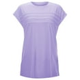 thumbnail image 1 of Ediodpoh Women's Casual Striped T Shirt Round Neck Comfortable Summer Top for Daily Wear and Outfits Tshirts Shirts for Women Purple XL, 1 of 8