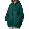 thumbnail image 1 of Ediodpoh Women's Comfortable Thickened Pullover Hoodies for Women with Pockets for Everyday Wear Korean Style Warm Top for Ladies Green XXL, 1 of 4
