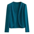 thumbnail image 1 of Fgnfyis Women’s Cropped Cardigan for Women V Neck Button Down Knitted Long Sleeve Ice Silk Sweater Blue XXXXL, 1 of 3