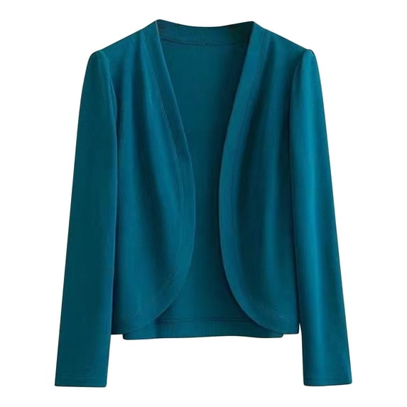 Fgnfyis Women’s Cropped Cardigan for Women V Neck Button Down Knitted Long Sleeve Ice Silk Sweater Blue XXXXL