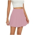 thumbnail image 1 of Riforla Women's Fashion Casual Solid Color All Ultra Short Pleated Skirt Womens Skirts Pink XL, 1 of 3