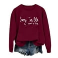 thumbnail image 1 of Ediodpoh Women's Fashion Sorry I'm Late Letter Crew Neck Long Sleeved Hoodie Top Women's Sweatshirt XXL, 1 of 4