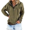 thumbnail image 1 of Ediodpoh Women's Hooded Sweatshirt Geometric Print Casual Long Sleeve Pullover for Sports and Comfortable Soft Fabric Stylish Outerwear Hoodies for Women Army Green L, 1 of 4