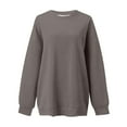 thumbnail image 1 of Ediodpoh Women's Hoodies Fashion Casual Solid Color Drop Shoulder Round Neck Long Sleeve Pullover for Relaxed Fit Grey#2 S, 1 of 2