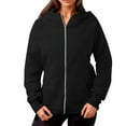 thumbnail image 1 of Ediodpoh Women's Hoodies Fashion Zipper Jacket Sweatshirt with Pocket for Autumn Winter Warm and Comfortable Outerwear Black M, 1 of 5