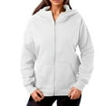 thumbnail image 1 of Ediodpoh Women's Hoodies Fashion Zipper Jacket Sweatshirt with Pocket for Autumn Winter Warm and Comfortable Outerwear White XL, 1 of 5
