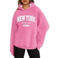 thumbnail image 1 of Ediodpoh Women's Hoodies Oversized Pullover Long Sleeve with Pockets Winter Fall Short Velvet Sweaters for Cozy Wear Hot Pink XL, 1 of 4