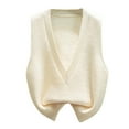 thumbnail image 1 of Ediodpoh Women's Knit Sweater Vest V Neck Lightweight Cardigan Casual Layering Sweater Vest for Spring Fall Winter Pullover Top White S, 1 of 3