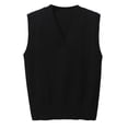 thumbnail image 1 of Ediodpoh Women's Knit Sweater Vest V Neck Sleeveless Pullover Thin Cardigan Casual Sweater Vest Women for Layering Stretchable Tops Black XXXL, 1 of 3