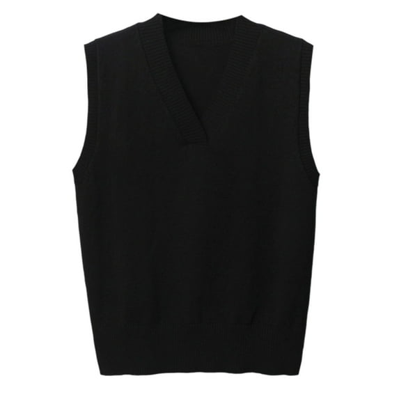 Ediodpoh Women's Knit Sweater Vest V Neck Sleeveless Pullover Thin Cardigan Casual Sweater Vest Women for Layering Stretchable Tops Black XXXXL