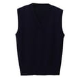 thumbnail image 1 of Ediodpoh Women's Knit Sweater Vest V Neck Sleeveless Pullover Thin Cardigan Casual Sweater Vest Women for Layering Stretchable Tops Navy M, 1 of 3